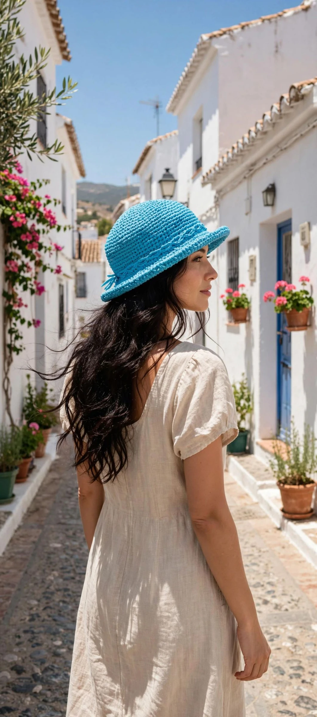Sombrero bucket color azul turquesa tejido en crochet